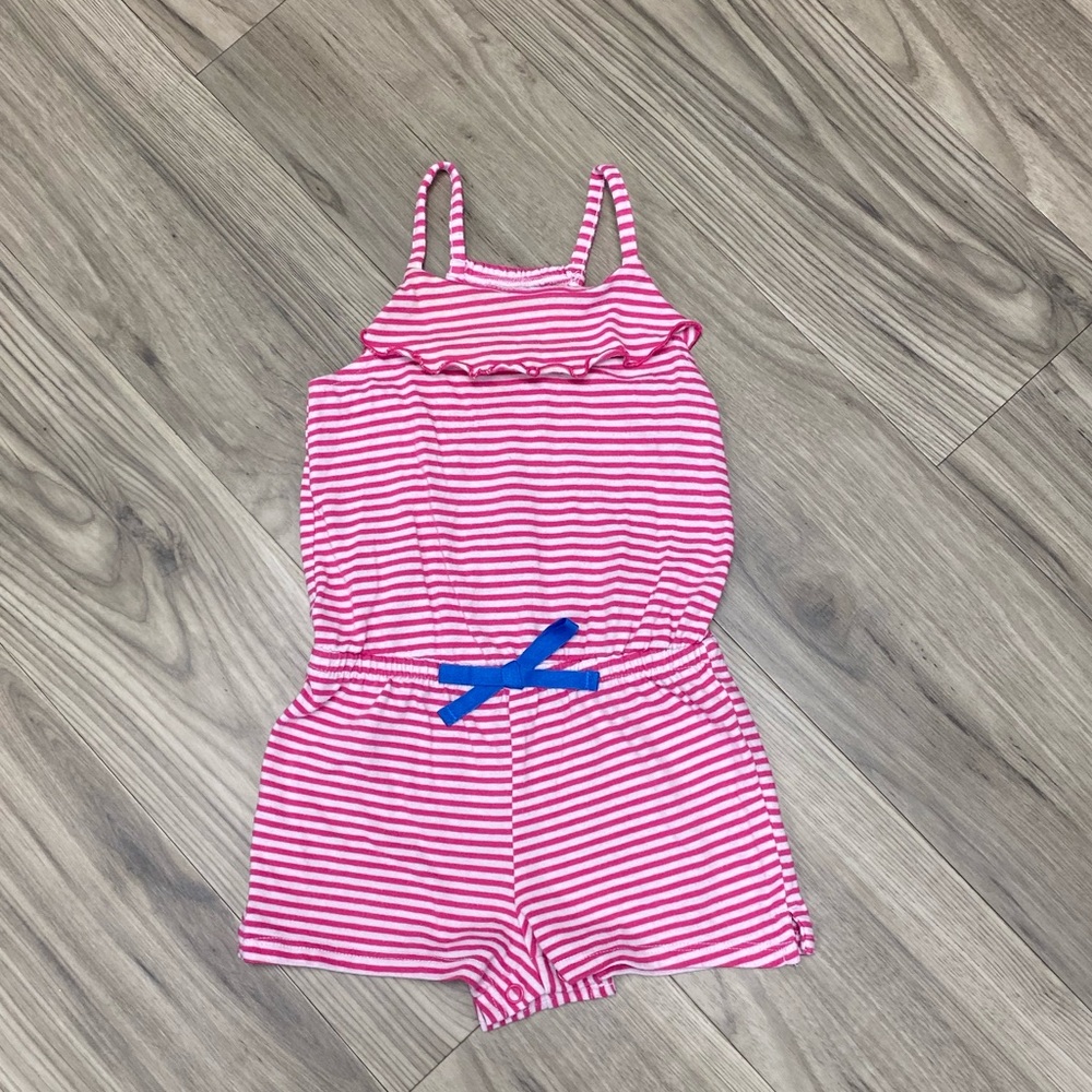 Girls 2T Pink & White Striped Romper